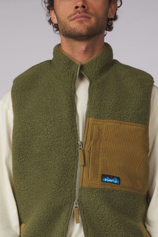 Kavu Bodywarmer Cooper Sherpa Vest Moss Stone