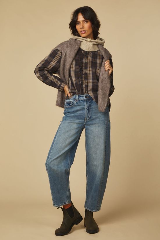 Jc Sophie Hemd Parole Blue/Sand Check