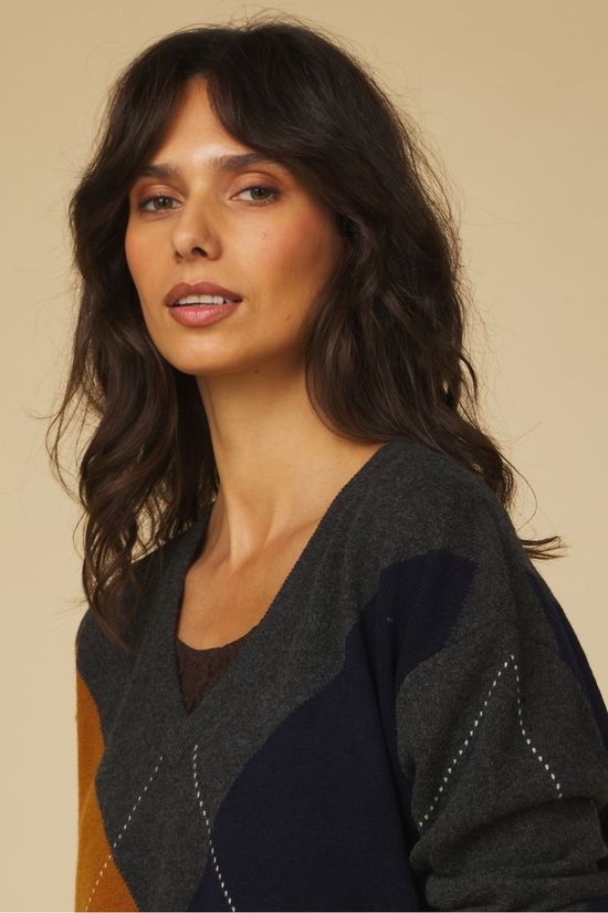 Jc Sophie Pull Philippa Grey/Cognac Argyle