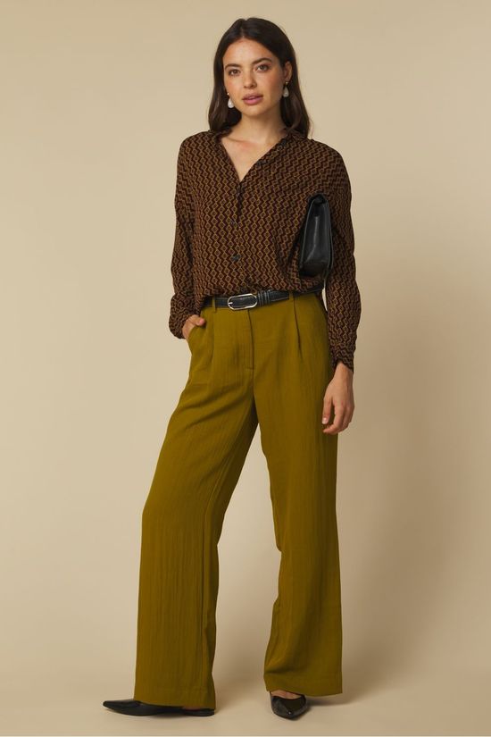 King Louie Broek Lynn Mustard Green