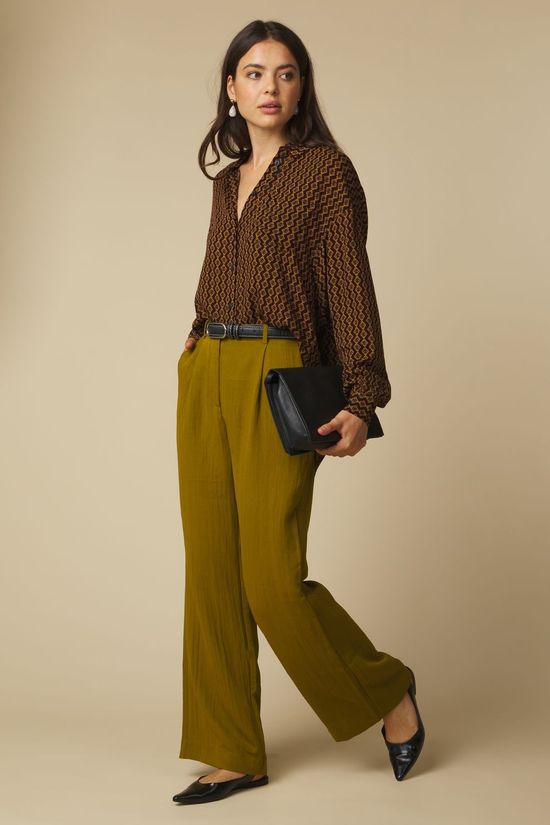 King Louie Broek Lynn Mustard Green