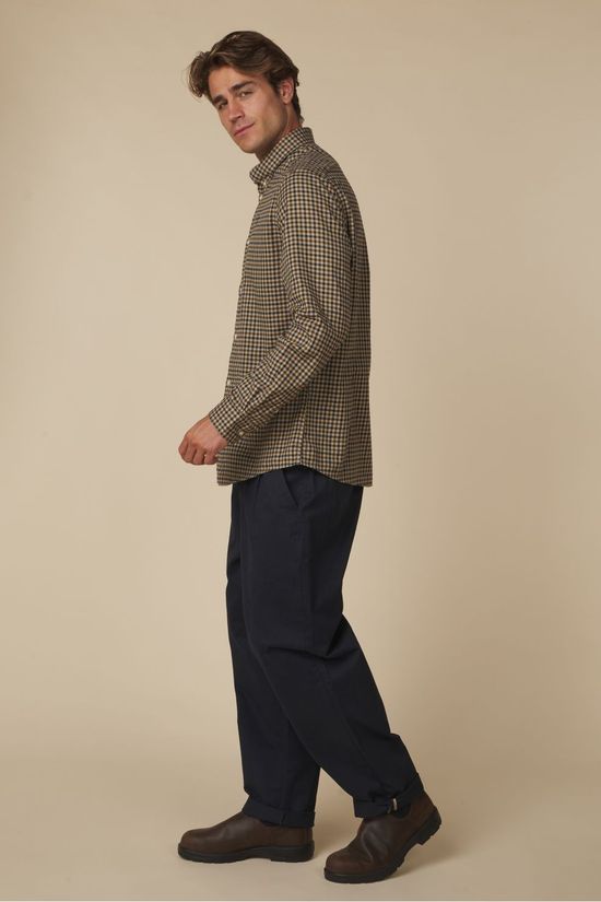 Barbour Hemd Finkle Tailored Gingham Shirt Dark Sand