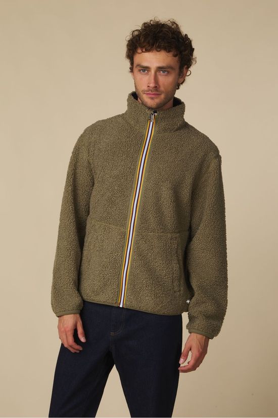K-Way Polaire Pascal Sherpa Polar Couble Green Army - Blue Depth