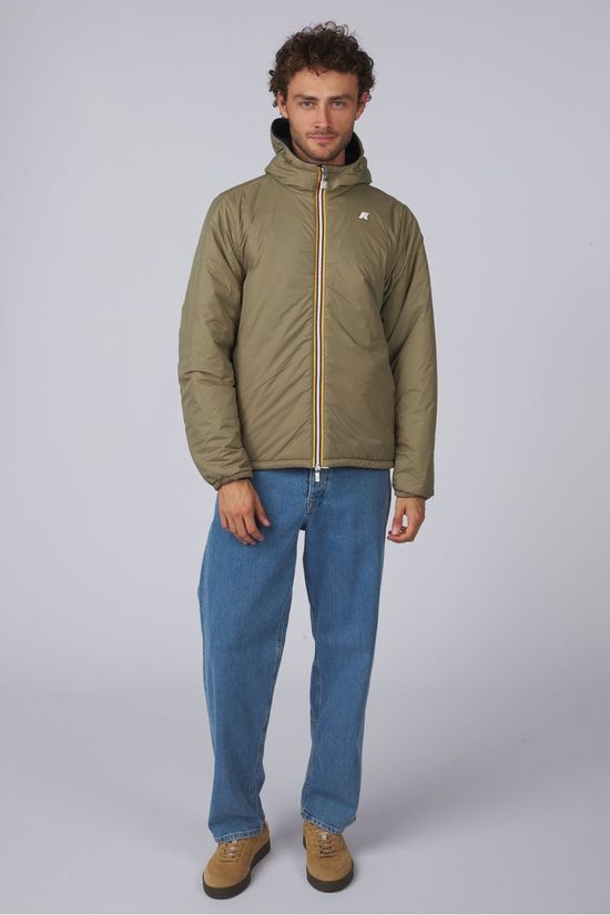K-Way Veste Jack Spacer Nylon Double Blue Depth - Green Army