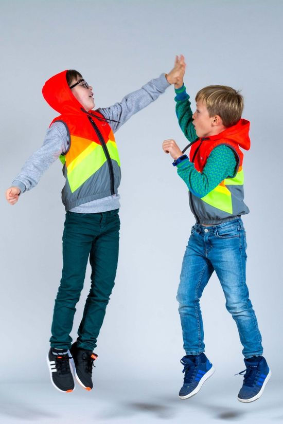 Wowow Fluohesje Reflective Cape Town Hoodie mid red/mid yellow