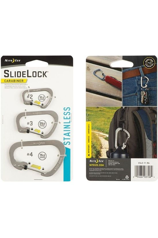 Nite Ize Mousqueton Slidelock Carabiner 3 Pack silver
