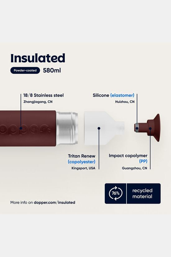 Dopper Drinkfles Insulated (580Ml) Cedar Brown