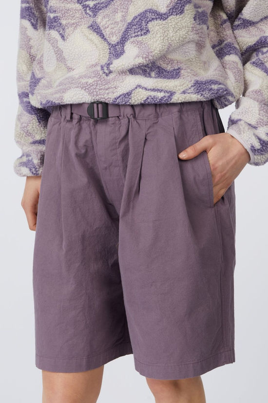 Kappy Design Short Two Tuck Wide Half Pants Purple