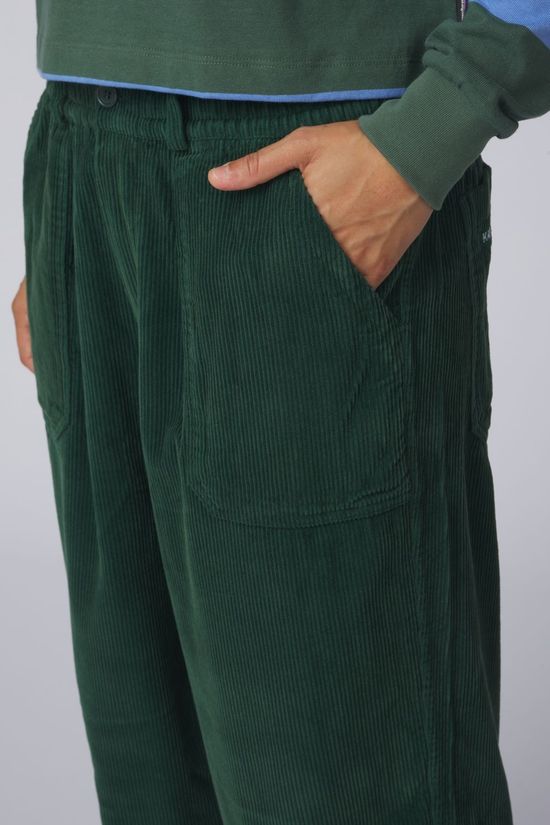 Kappy Design Pantalon One Tuck Fatigue Corduroy Pants Forest