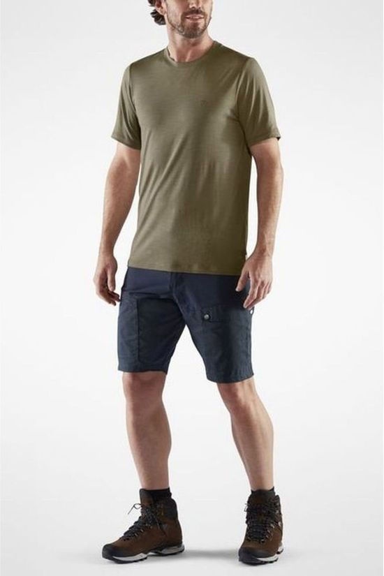 Fjällräven T-Shirt Abisko Wool Ss M mid khaki