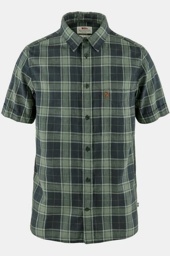 Fjällräven Chemise Ovik Travel Ss Shirt Dark Navy Patina Green