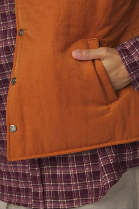 Kappy Design Gilet Reversible Nylon Check Vest Orange