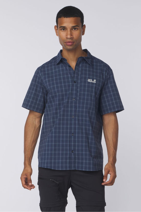 Jack Wolfskin Hemd Norbo Ss Shirt Check Midnight Sky