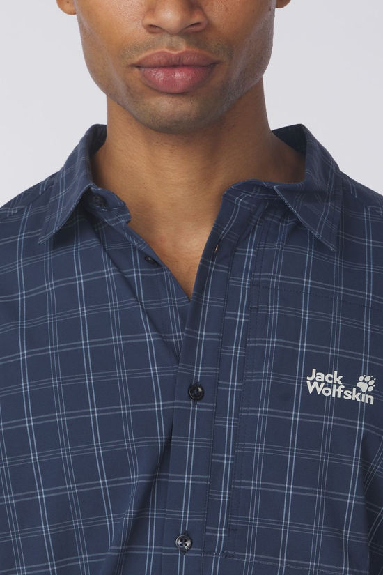 Jack Wolfskin Hemd Norbo Ss Shirt Check Midnight Sky
