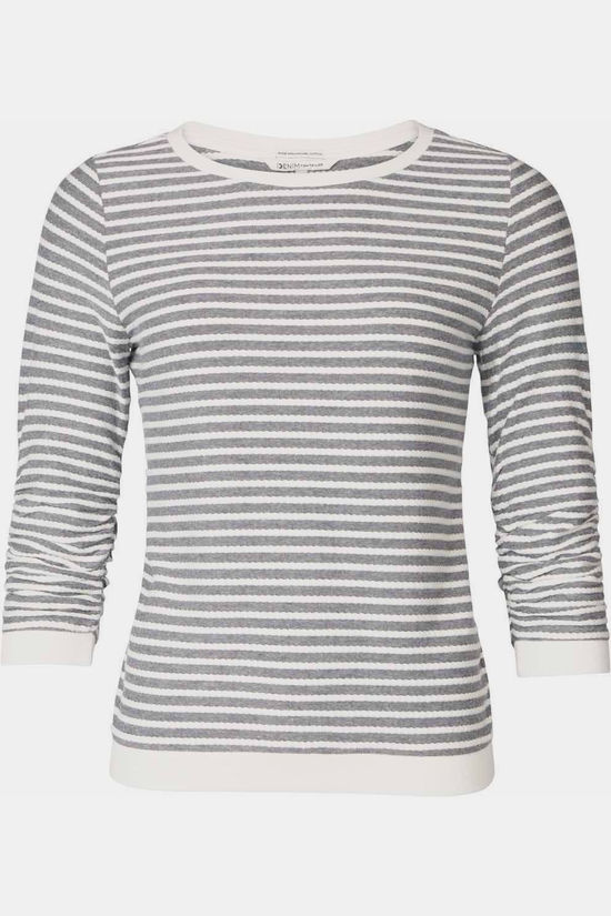 Tom Tailor Pull Stripe Jacquard Sweatshirt Blue White Structured Stripe