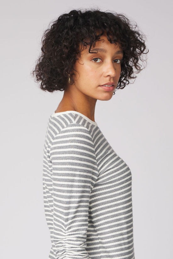 Tom Tailor Pull Stripe Jacquard Sweatshirt Blue White Structured Stripe