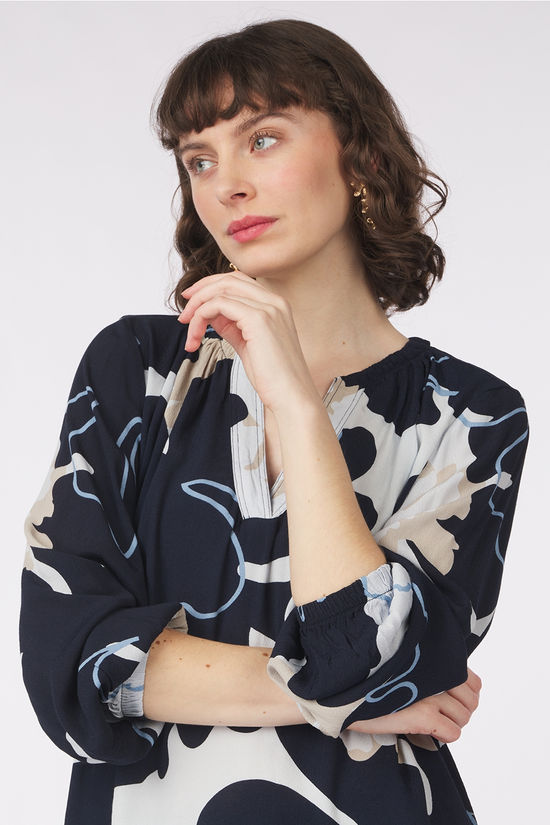 Tom Tailor Chemisier 1045240 Navy Blue/Ass. Flower