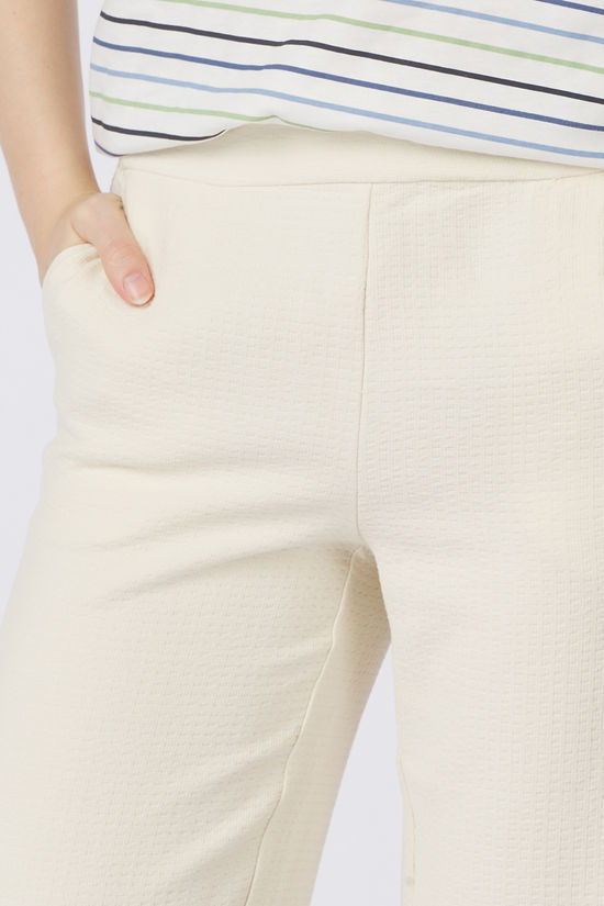 Tom Tailor Pantalon Straight Leg Seersucker Pants Champagne