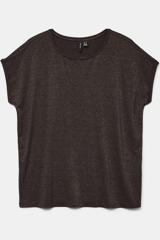 Vero Moda T-Shirt Lava Plain Lurexip Chocolate Torte : Gold Lurex