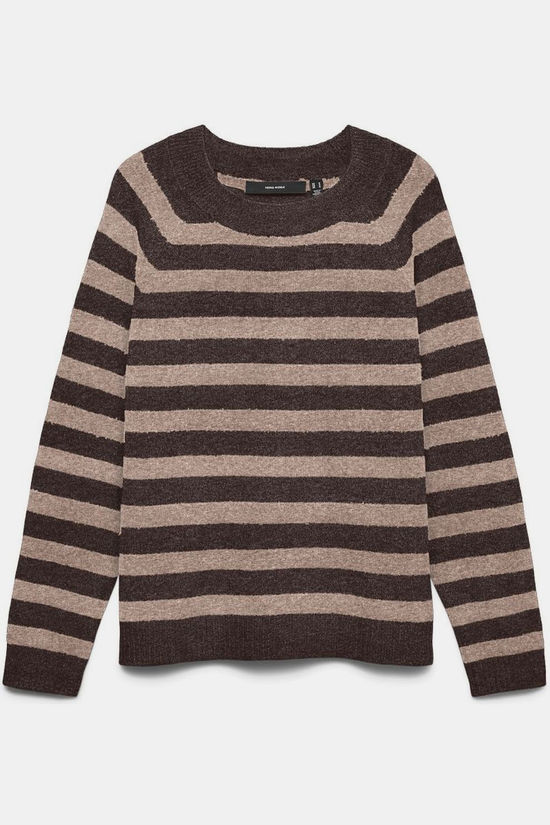 Vero Moda Vmdoffy Chocolate Torte Stripes:W. Cocoa Brown