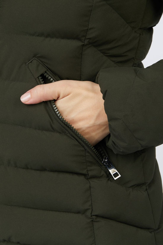 Superdry Jas Fuji Faux Fur Hood Mid Length Surplus Goods Olive Green