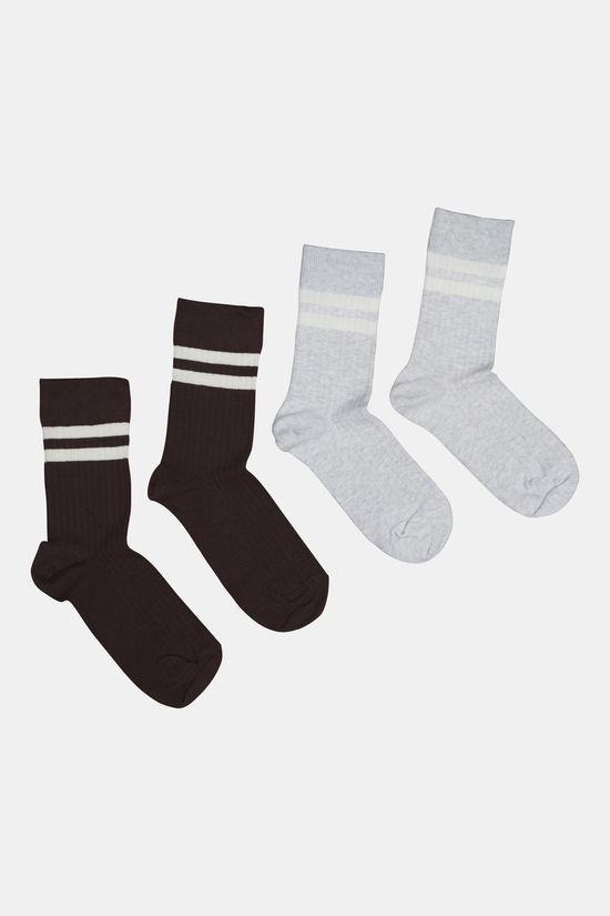 MP Denmark Chaussettes Tina Socks 2-Pack Dark Brown