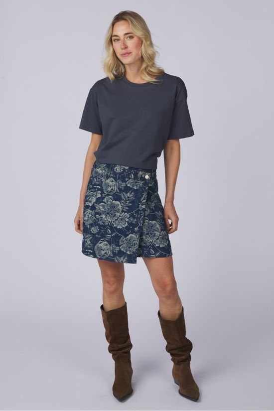 MSCH Copenhagen Rok Tita Skirt Mid Blue Flower