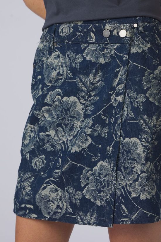 MSCH Copenhagen Rok Tita Skirt Mid Blue Flower