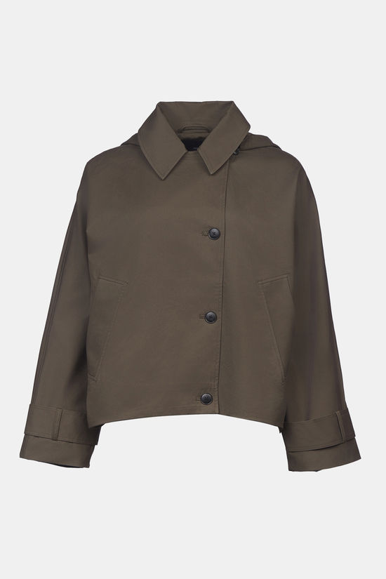 With Black Alaia Hooded short trenchcoat Dark Green