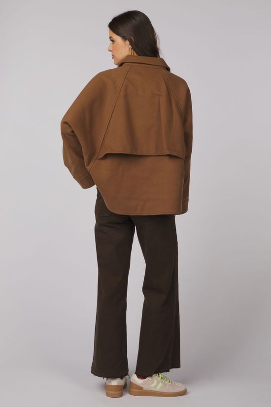 With Black Mantel Jackie Batsleeve Camel