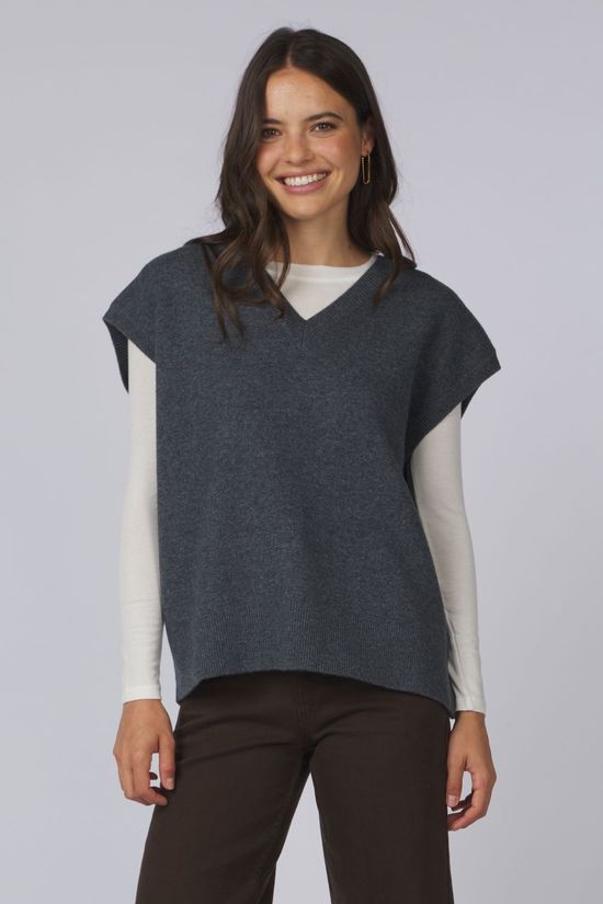 With Black Pull Cooperipover Dark Grey Melange
