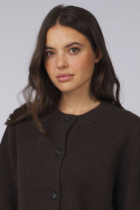 With Black Cardigan Vivianna Dark Brown