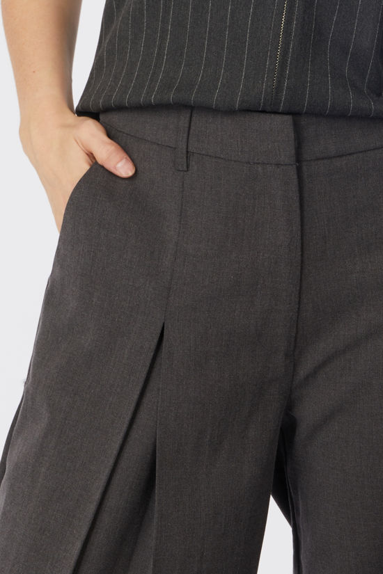 Object Broek Mathilda Dark Grey Melange