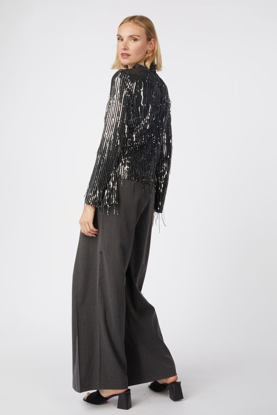 Object Broek Mathilda Dark Grey Melange