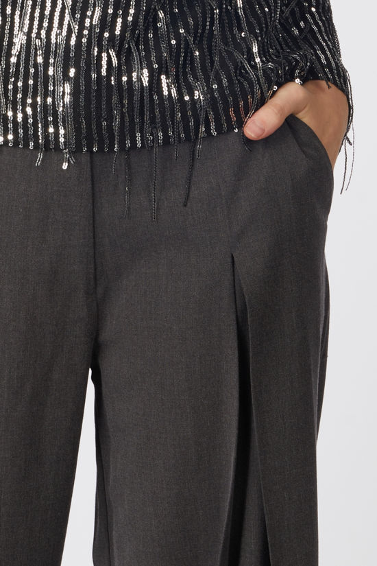 Object Broek Mathilda Dark Grey Melange
