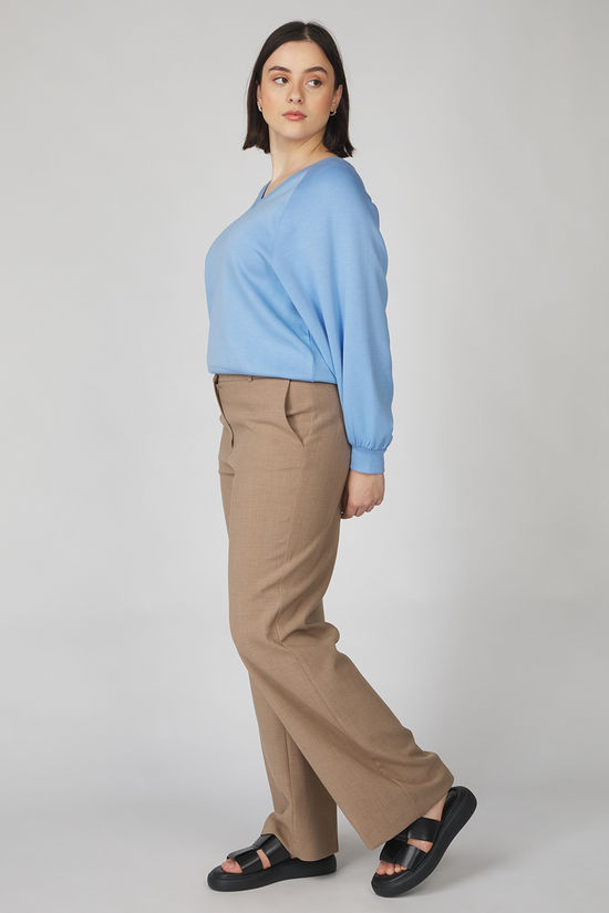 Selected Broek Rita Camel Detail:Melange