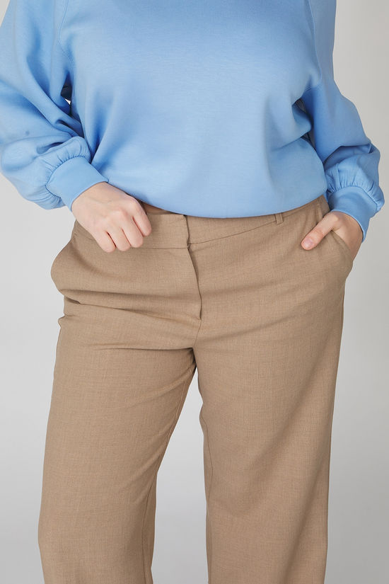 Selected Broek Rita Camel Detail:Melange