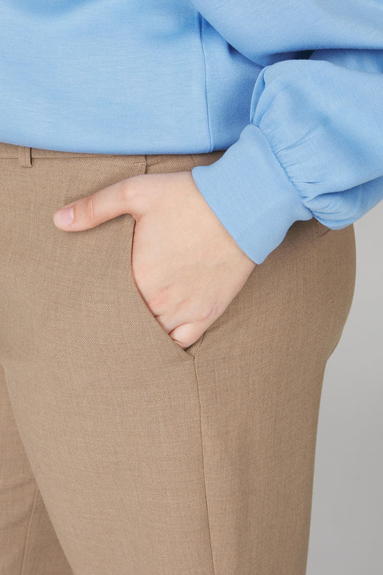 Selected Broek Rita Camel Detail:Melange