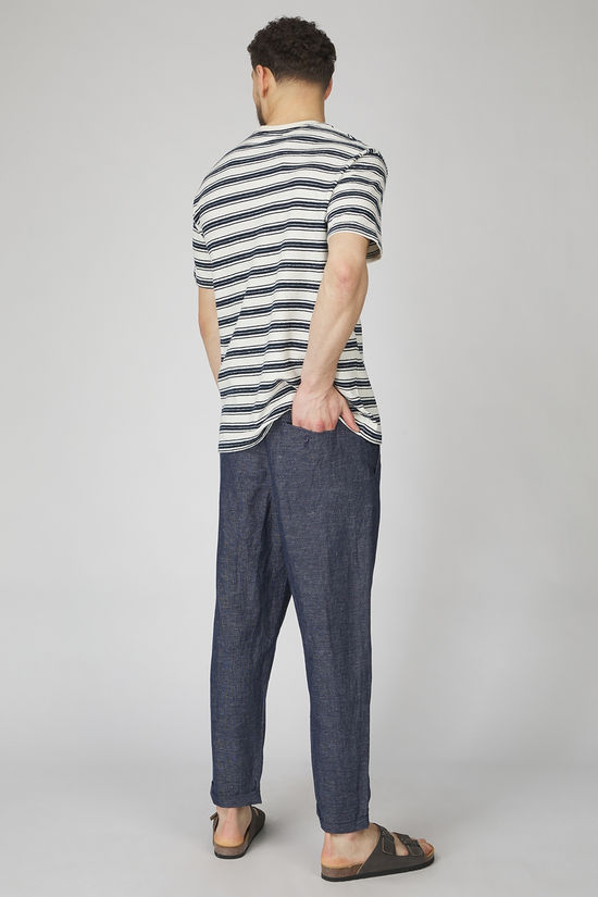 Selected Pantalon Slh180-Relaxed Crop Ron Pleat Navy Blazer