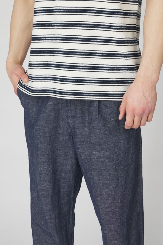 Selected Pantalon Slh180-Relaxed Crop Ron Pleat Navy Blazer