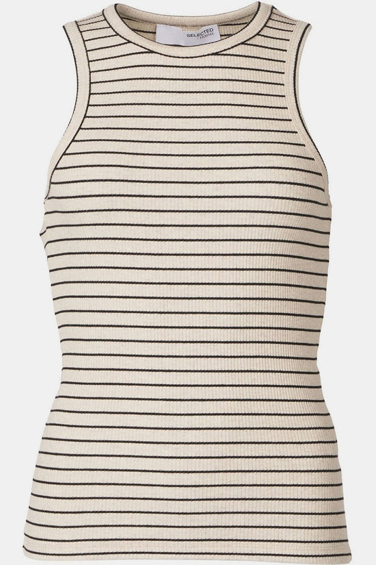 Selected Débardeur Anna Striped Oatmeal