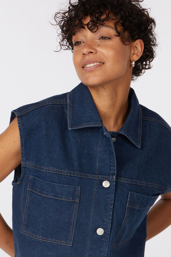 Soaked in Luxury Gilet Slcalianna Dark Blue Denim