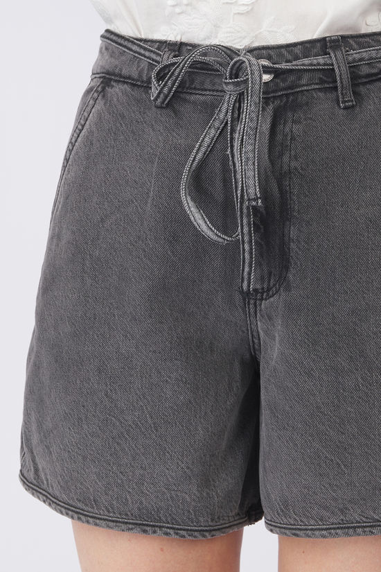 Vila Short Kiki Belt Denim Dark Grey Denim