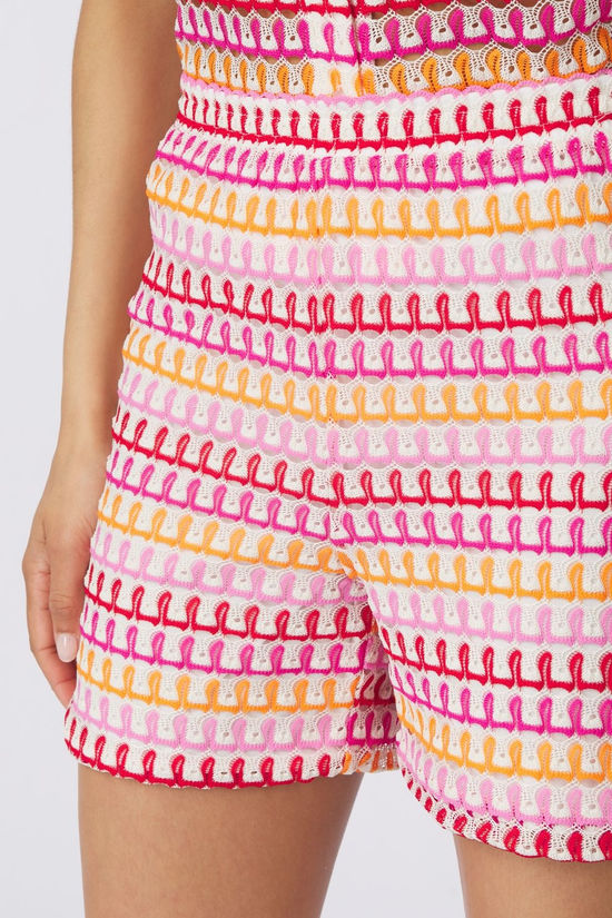 Only Short Dina Lifde Crochet White Swan Detail: Multi