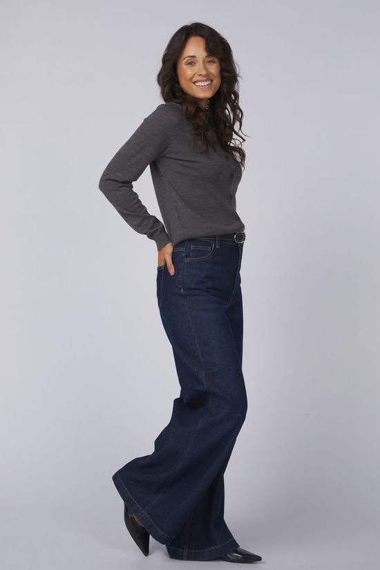 AWARE Cardigan Cara Wool Dark Grey Melange