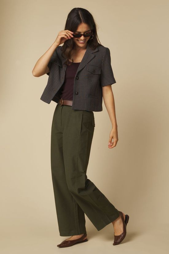 Vero Moda Broek Sofia Barrel Forest Night