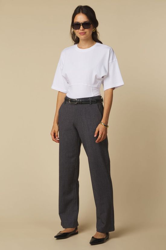 Only Pantalon Poptrash Dark Grey Melange