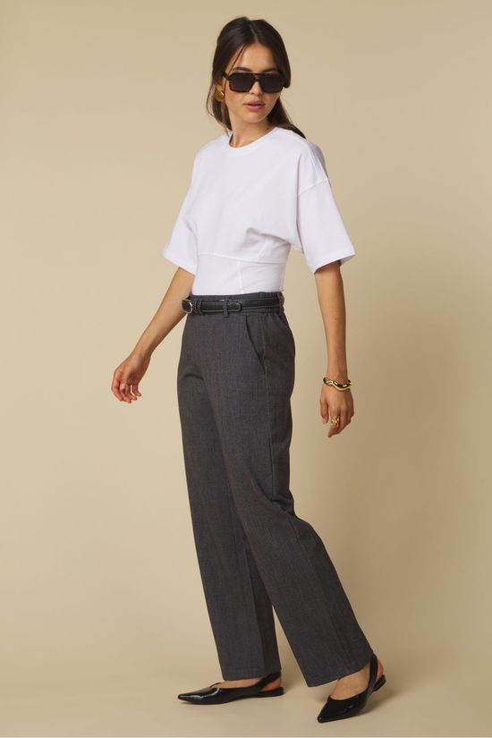 Only Pantalon Poptrash Dark Grey Melange