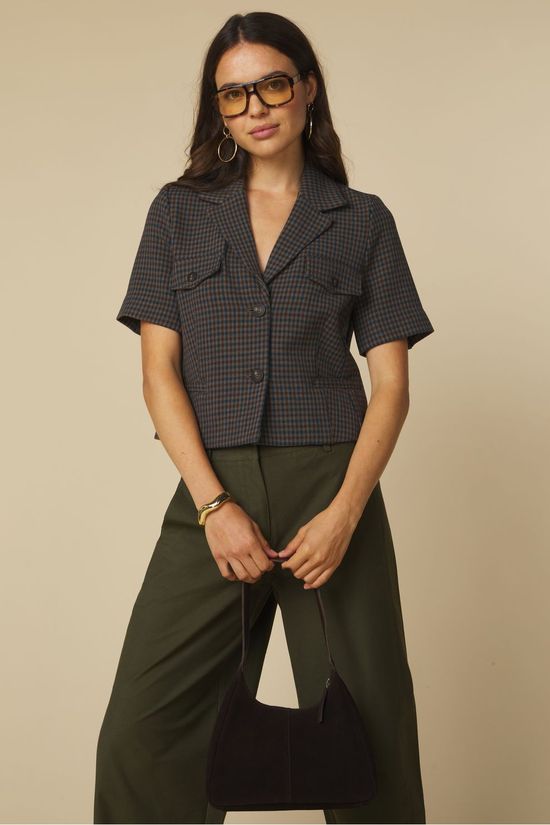 AWARE Blazer Deem Mediterranea Checks:Chocolate Torte