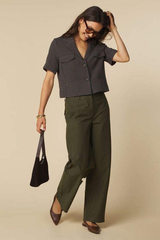 AWARE Blazer Deem Mediterranea Checks:Chocolate Torte